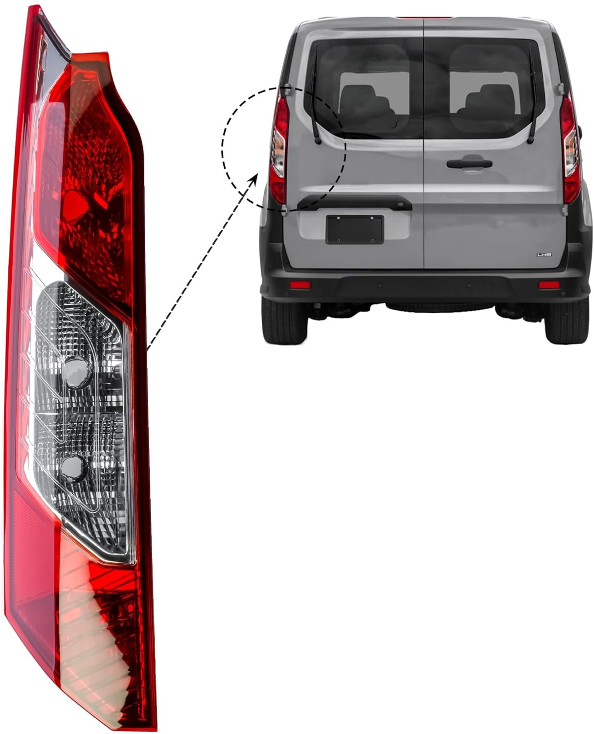 Driver Left Side Tail Rear Light Lamp Without Circuit For Ford Transit Connect From 2016-Onward