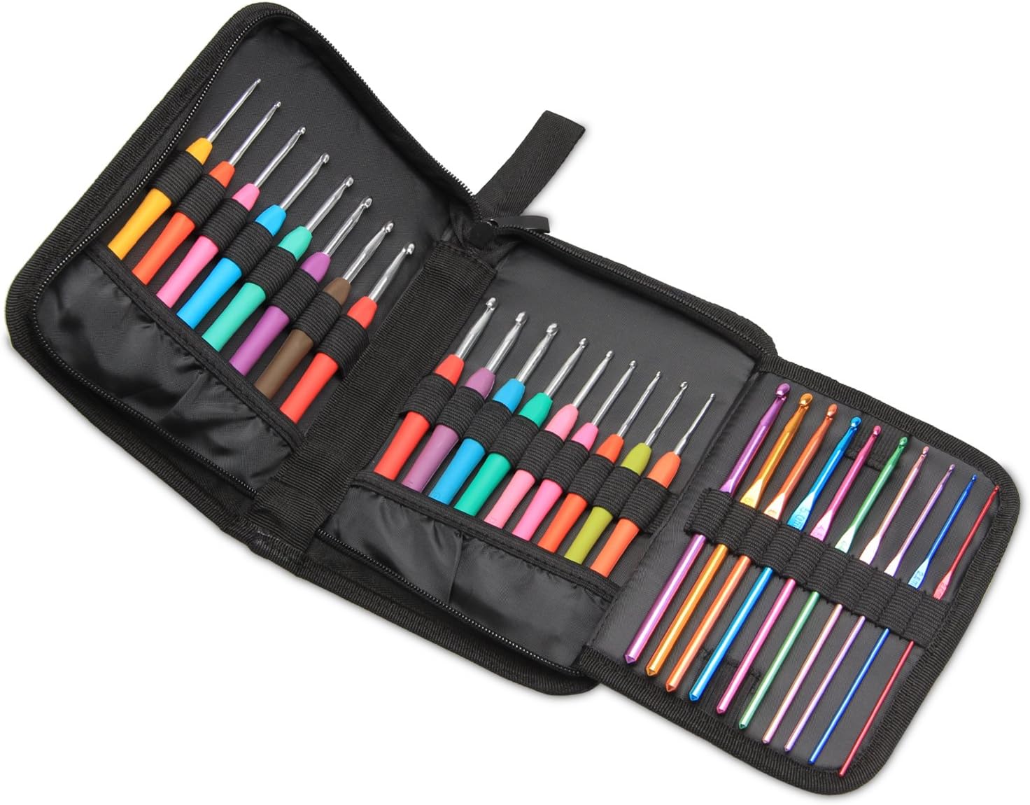 Teamoy Crochet Hook Case Empty, Crochet Hook Holder Organizer, Flowers Blue