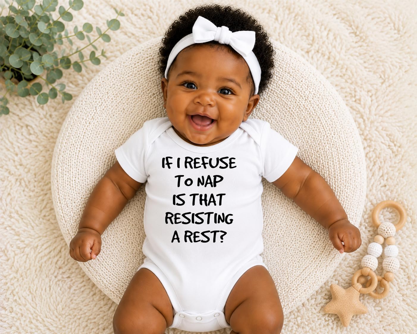 CBTwear If I Refuse to Nap Is That Resisting Funny Baby Bodysuit image 5