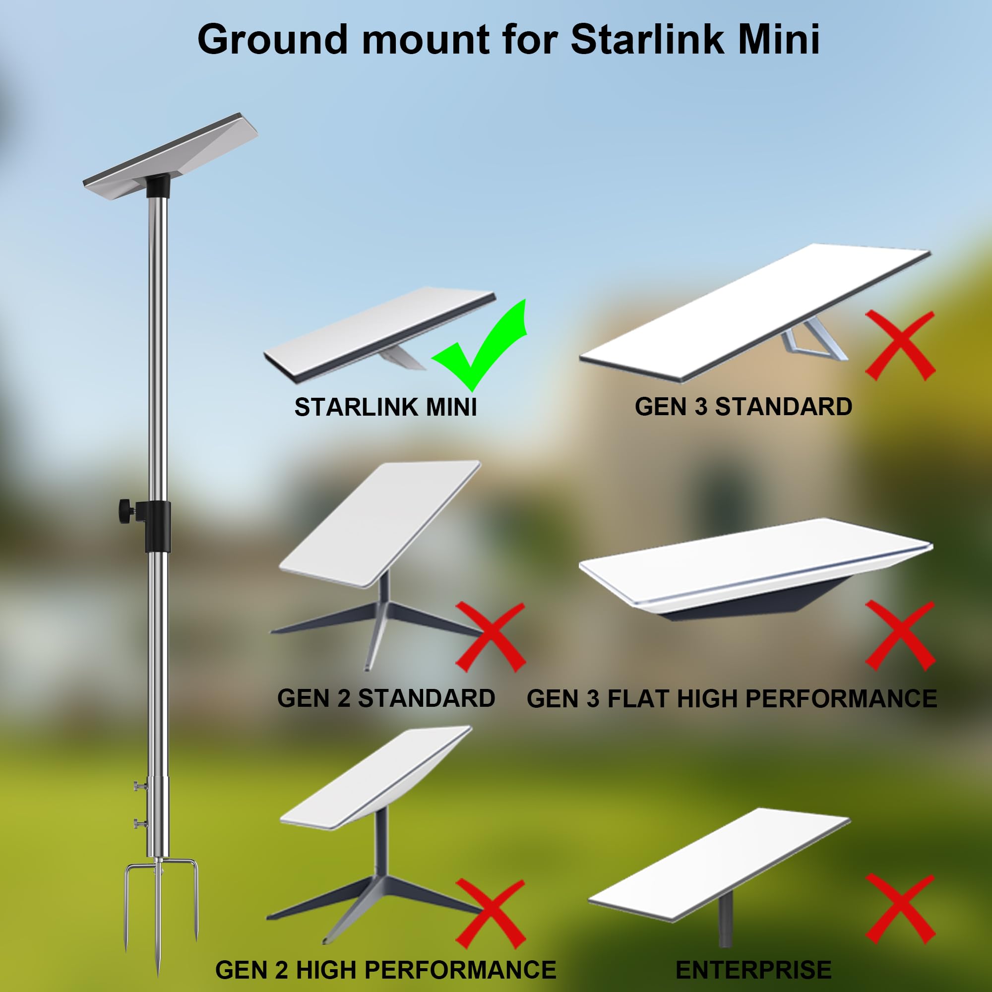 Amazon.com: Starlink Mini Ground Pole Mount - Heavy Duty Stainless