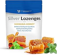 Doctor Recommended Silver Lozenges with Organic Manuka Honey & Vitamin C - 60 PPM Nano Silver for Immune Support, Sore Throat Relief, 24 Count