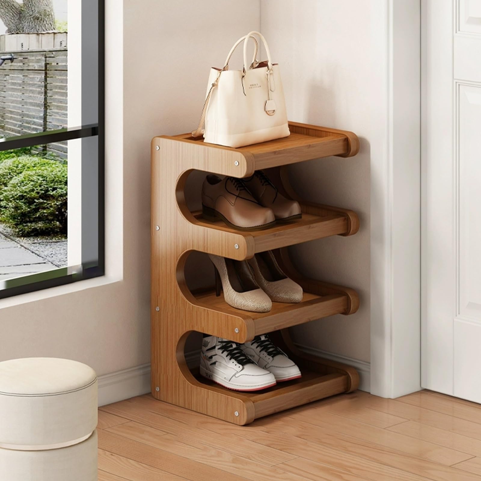 SVFOEBJM lyjc Racks, Tall Narrow lyjc Rack Organizer for Small Spaces, Multifunction Display Shelf, lyjc Rack for Entryway, Closet, Corner, Doorway, Space Saving lyjc Storage