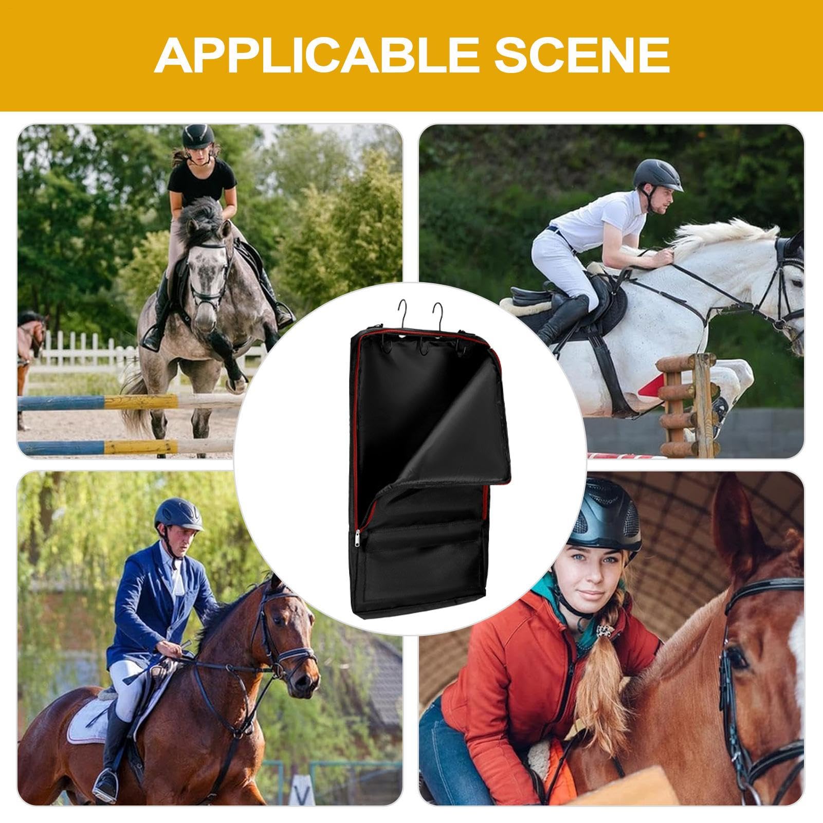 Bridle Bag - Bolsa de transporte para caballos con bolsillos con cremallera, correa de hombro ajustable reutilizable, multiusos, impermeable, organizador estable, suministros ecuestres para
