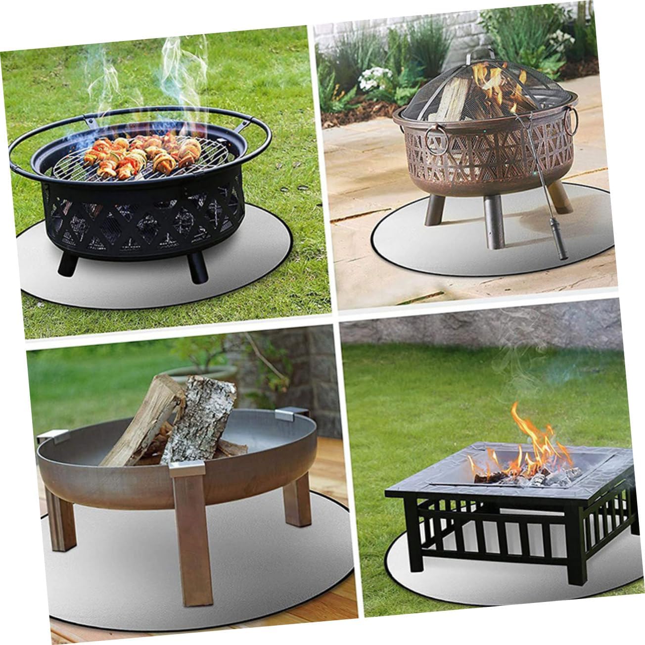 Fireproof Outdoor Camping Fire Pit Mat Double-Sided BBQ Grill Pad Portable Picnic Fire Retardant Mat for Patio Backyard Safety and Convenience