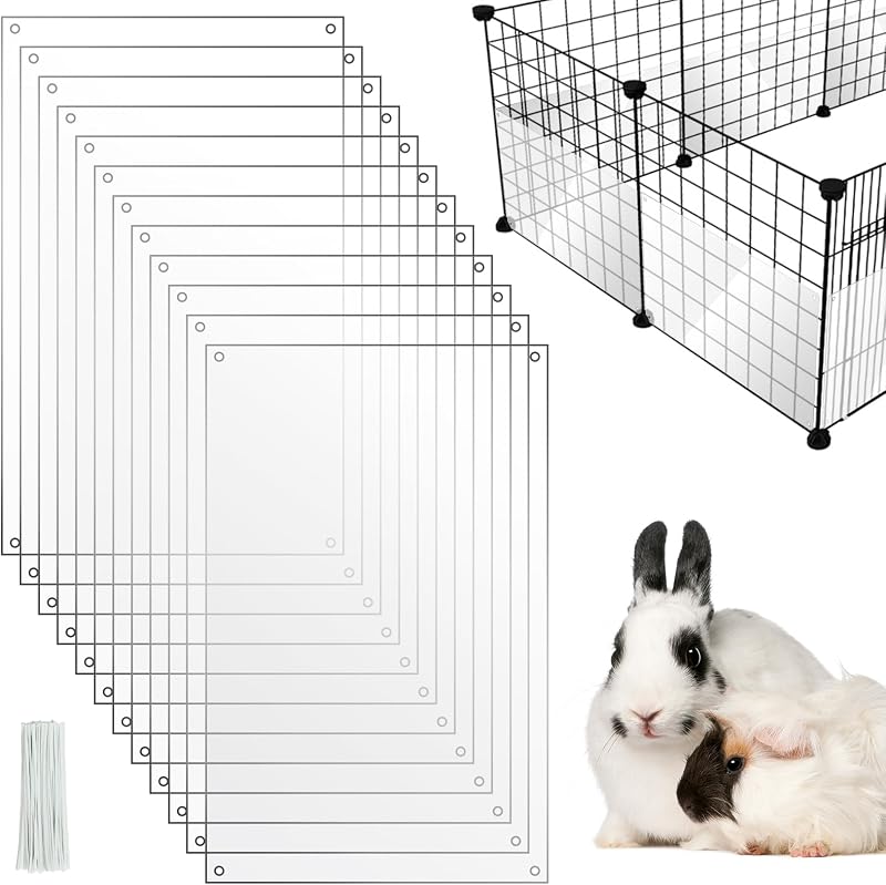 Forração Protetora Transparente para Gaiola de Pequenos Animais PETKNOWS 30,0 x 20,1 cm – Pacote com 12