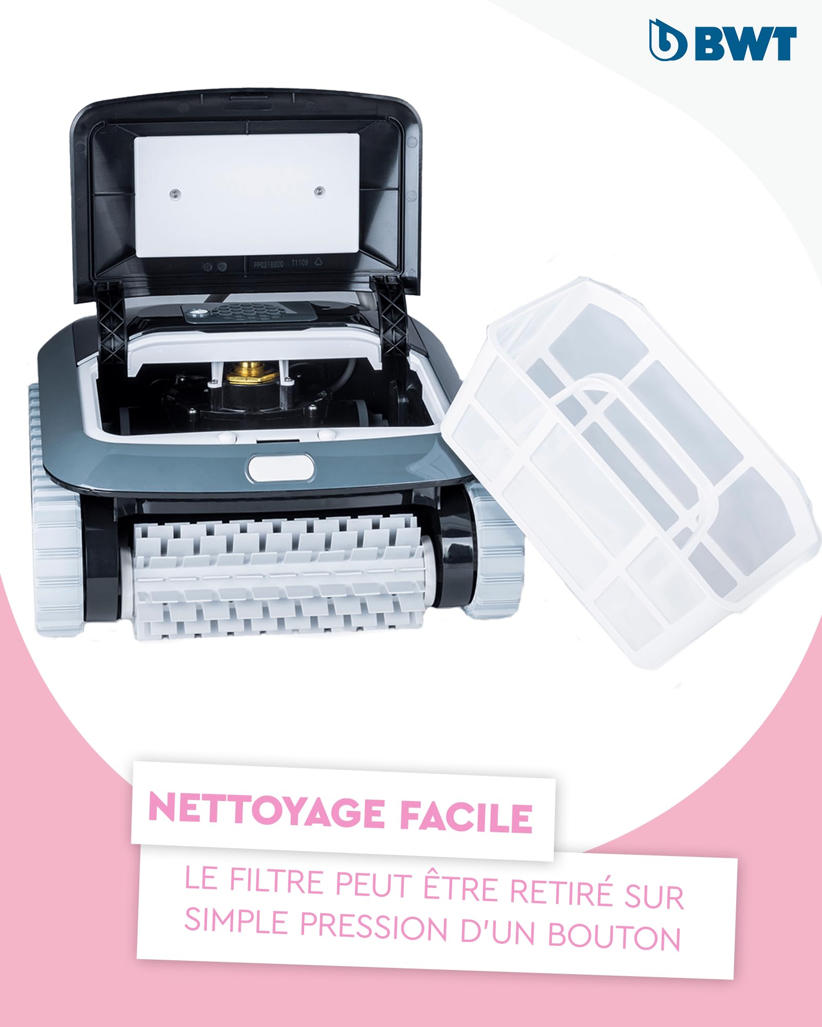 BWT Robot de Piscine FSA 1500 | Ultra léger et Compact | pour piscines Jusqu’à 10 m de Long | Nettoyage fiable du Fond des parois et de la Ligne d’Eau| Aspirateur de Piscine