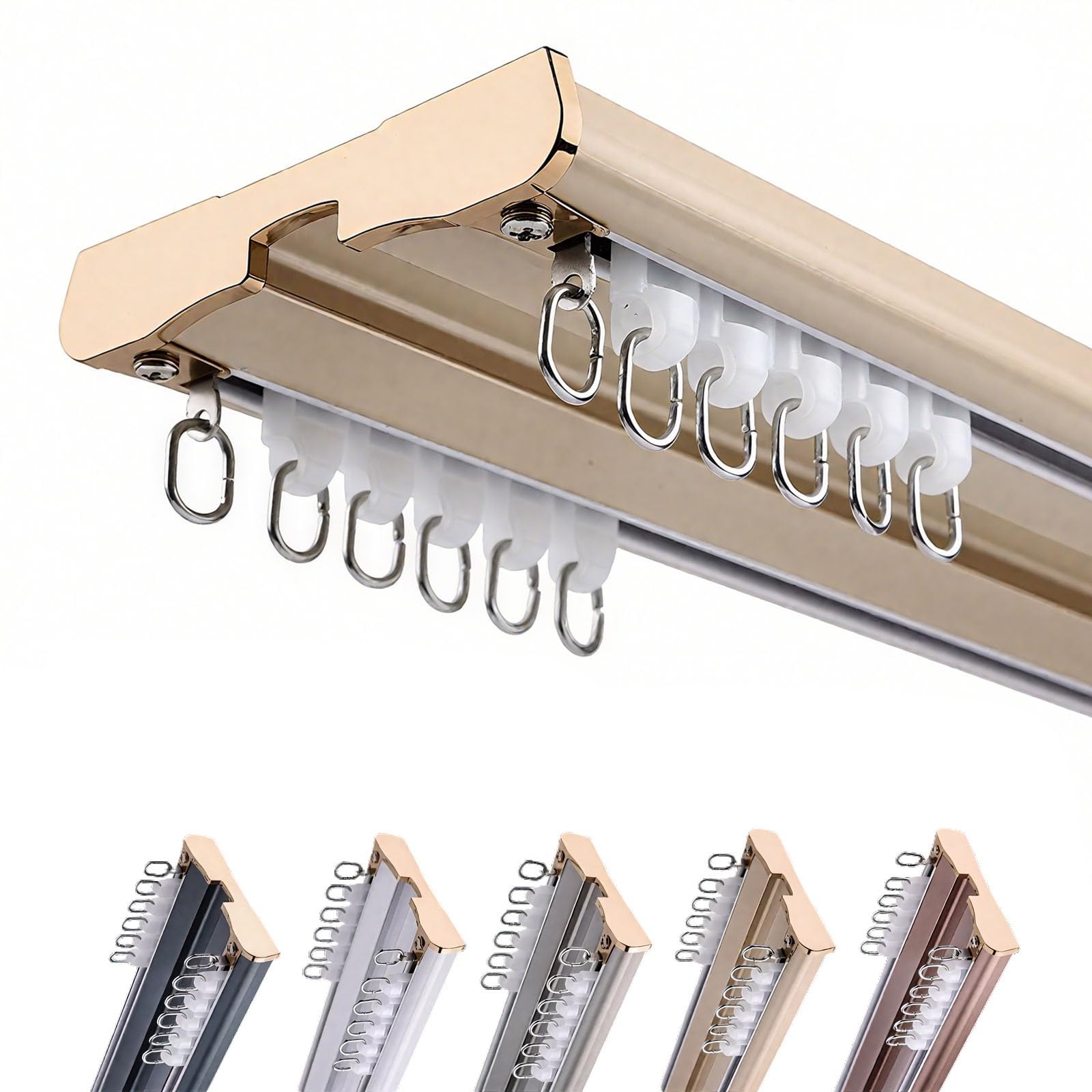 Rail en aluminium 2 couches Heavy-Du 3,6 m pour plafond lourd Design silencieux Séparateur de pièce polyvalent Disponible en 2 m à 6 m de profondeur