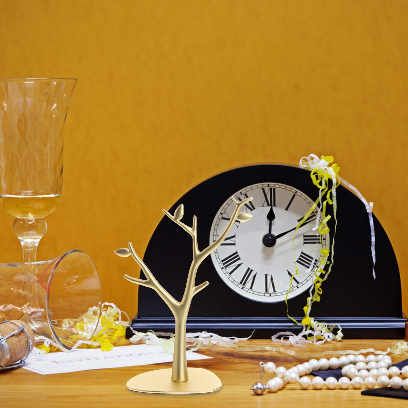 Espositore Organizer per a di di Cervo Gioielli e Forma Corna Metallo Argento, Supporto Multiuso da Polso Elegante da Letto Anelli e Orologi per Ufficio e Camera