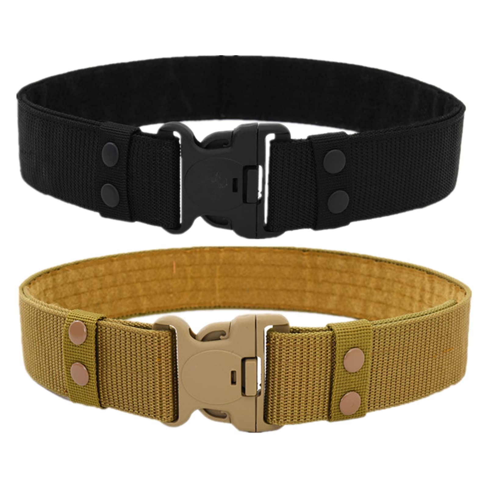 Cinturones para hombres Cinturón trenzado,Cinturón táctico resistente,Cinturón de utilidad de policía del ejército militar Soporte de carga fuerte con hebilla de liberación rápida(Black and Khaki)