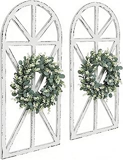 SwallowLiving Set of 2 Large Farmhouse Window Frame Wall Decor, 16x32 In...