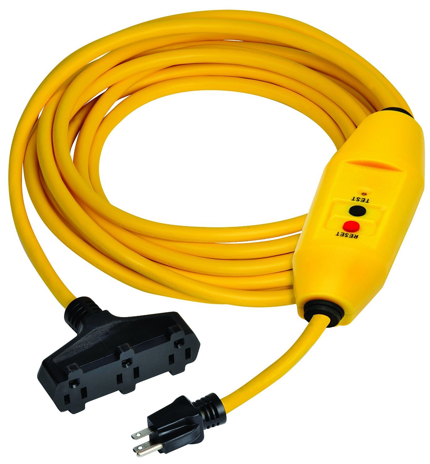 Y1149 gfc GNRF8-200 Gloss CBCST アウトレット 25' Inline GFCI Cord Set with Triple Tap Connector - Tower