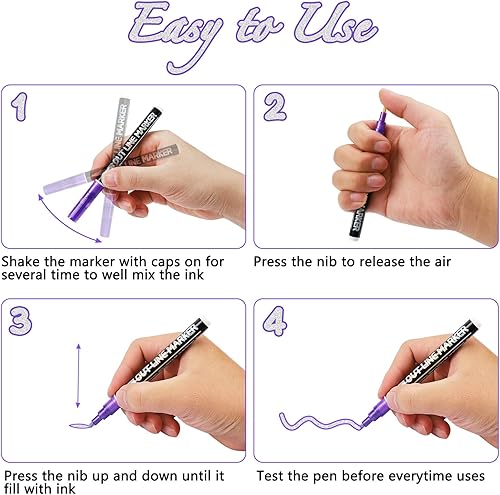 Vista 7 de Muchcute - Marcadores brillantes con contorno de bolígrafos de gel con brillantina: 36 rellenos de calcetines para adolescentes, regalos de moda, 36