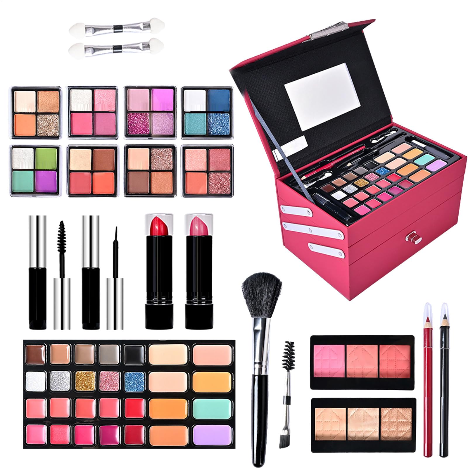 Make-up-Set für Damen, komplettes Make-up-Set – -1 | Full Start Kosmetik | Set für Anfänger und Profis, inkl. Kosmetik und Werkzeug