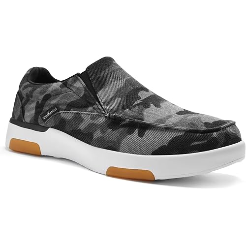 OrthoComfoot Men's Orthopedic Comfortable Slip-On Shoes with Arch Support, Orthotic Loafers for Plantar Fasciitis, Canvas Leisure Vintage Flat Walking Shoes for Foot and Heel Pain Relief