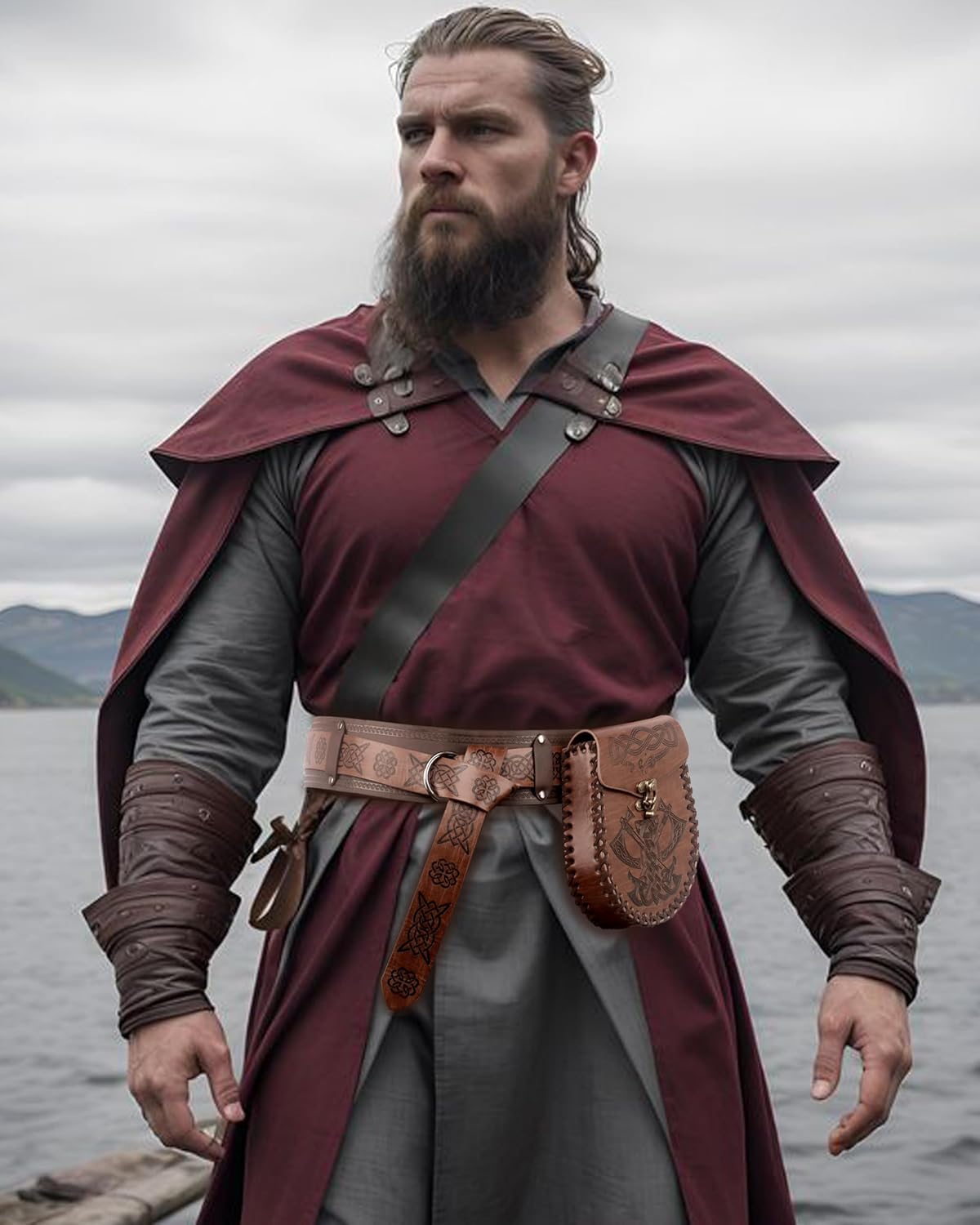 Men Medieval Renaissance Costume Adult Viking Cosplay Accessories for Halloween Renaissance Festival - Image 5