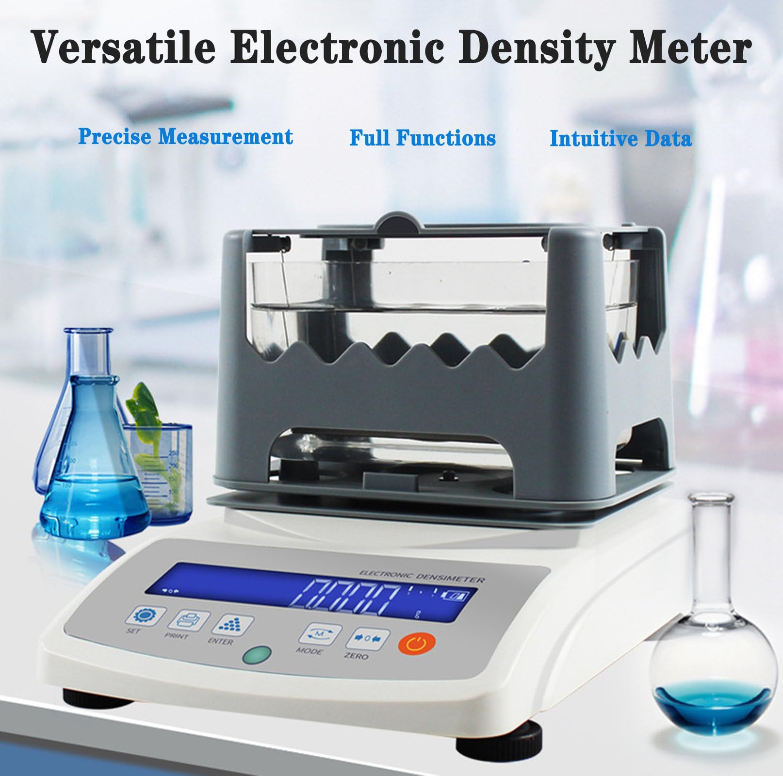 Medidor electrónico de Densidad de sólidos, densímetro Digital de Alta precisión, comprobador Digital de Densidad de sólidos, comprobador de pureza de Oro para Laboratorio Industrial,300A
