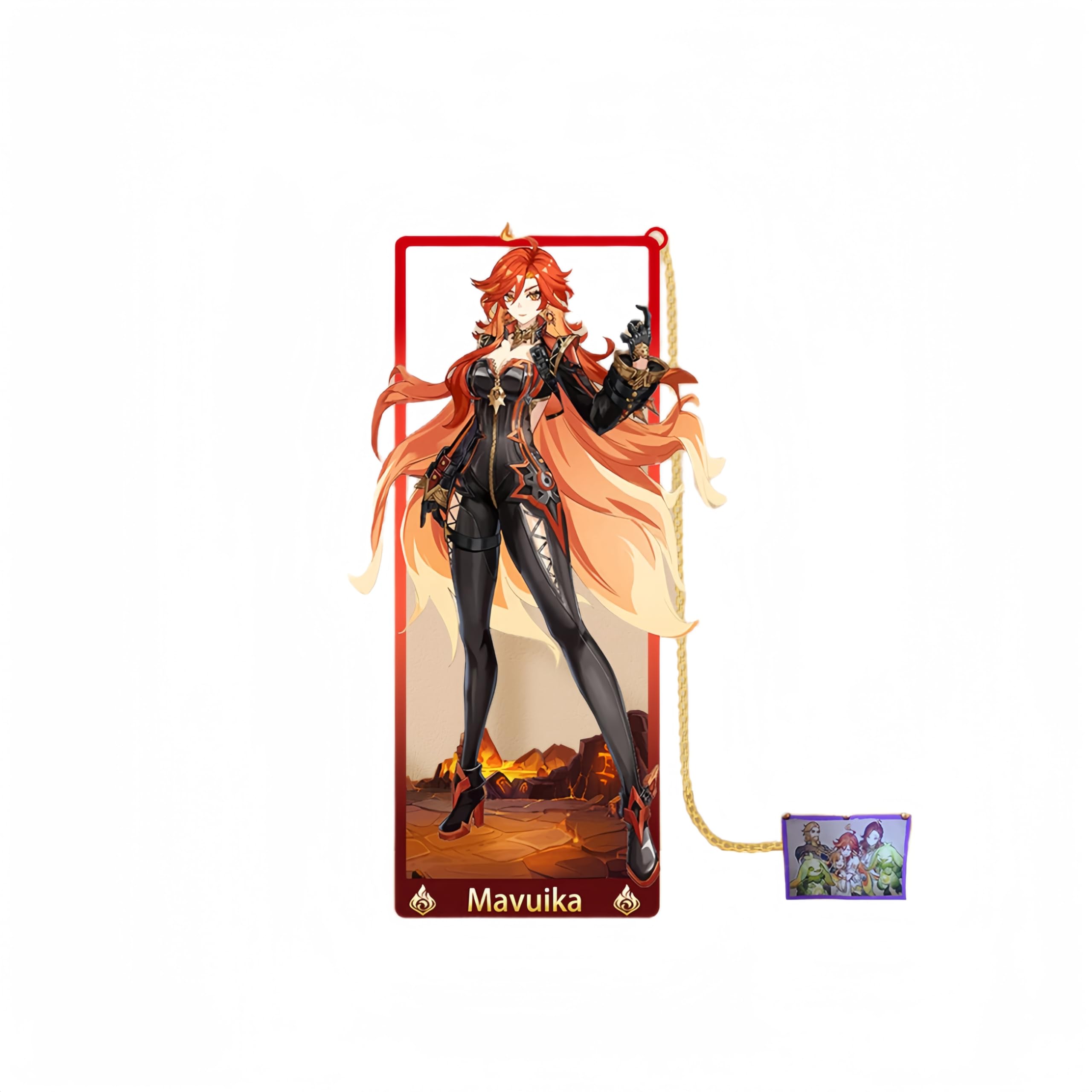 1PC Genshin Impact Natlan Characters Metal Bookmark Game Bookmark with Chain for Game Fans (Mavuika 1) โ image 1