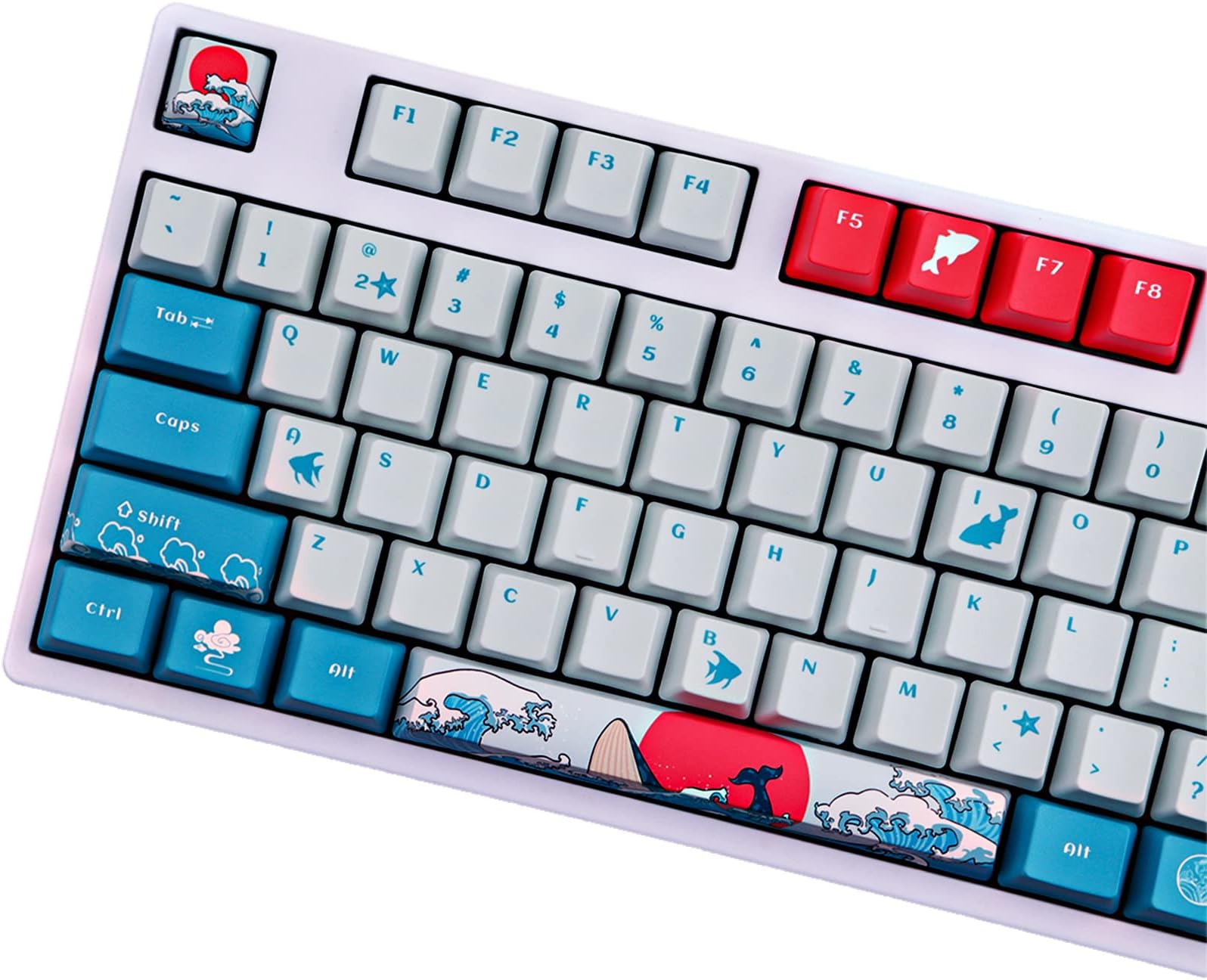 Sunzit Keycaps,104 Keycaps OEM PBT Keycaps Full Set Keycap PBT Dye-Sublimation Keycap for GK61 Cherry MX Switches Mechanical Keyboard (only sell keycaps)