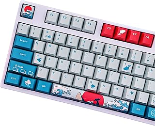 Sunzit Keycaps,104 Keycaps OEM PBT Keycaps Full Set Keycap PBT Dye-Sublimation Keycap for GK61 Cherry MX Switches Mechanical Keyboard (only sell keycaps)