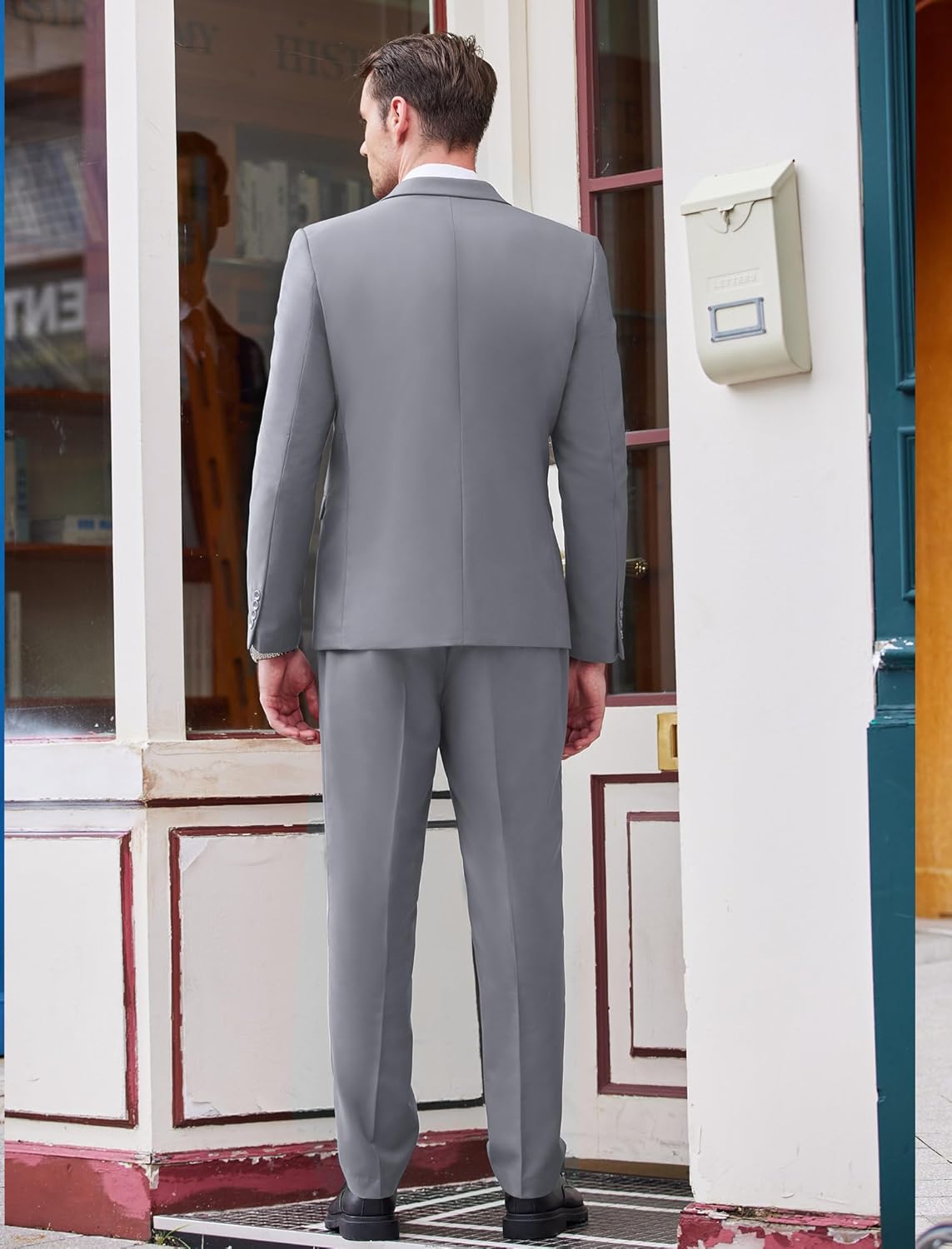 COOFANDY Men's 3 Piece Wedding Suit Set One Button Slim Fit Jacket Blazer Vest Pants Set Groom Prom Tuxedo Suits - Image 6