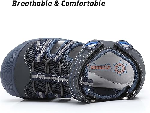 Miniatura 2 de Ahannie Sandalias deportivas para niños y niñas, sandalias de playa con punta cerrada, zapatos de verano para niños pequeños