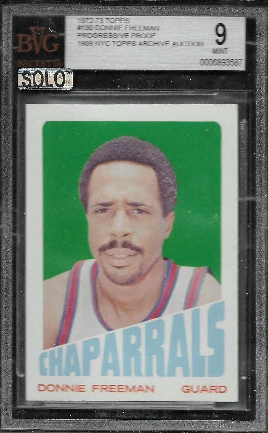 1972 Topps Basketball #190 Donnie Freeman Progressive Proof Run Bvg 9 Card Lot - Unsigned Basketball Cards