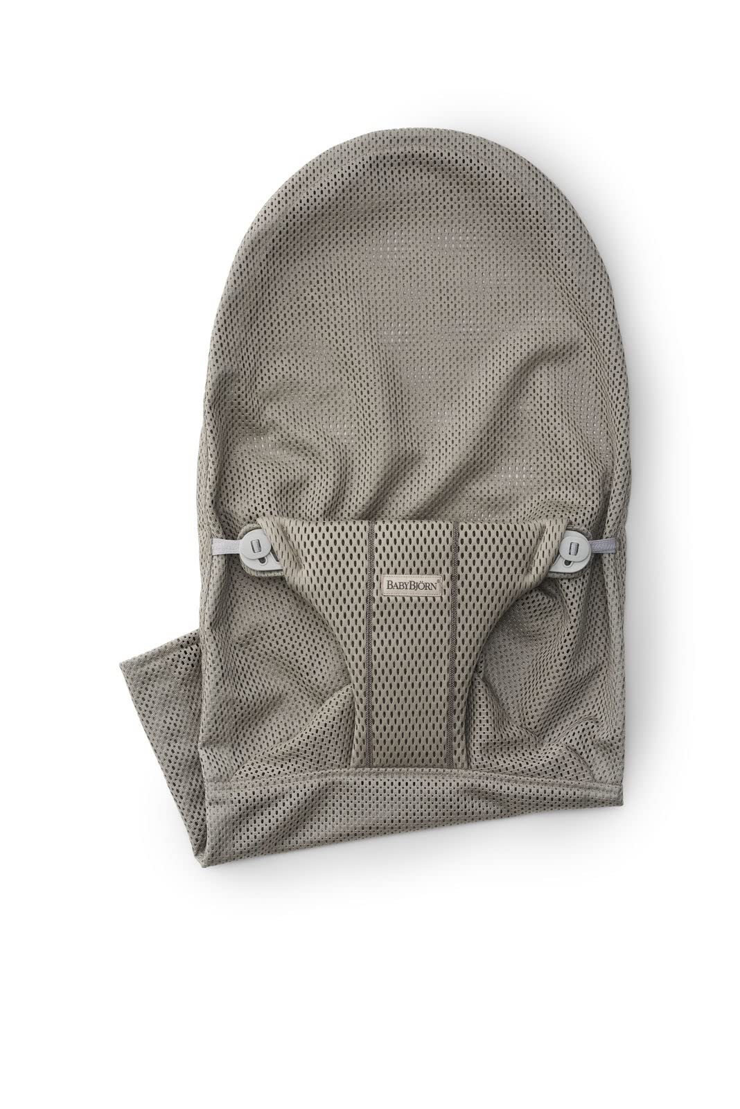 BabyBjörn Stoffsitz für Babywippe, Netzstoff, Grau-Beige, 012102