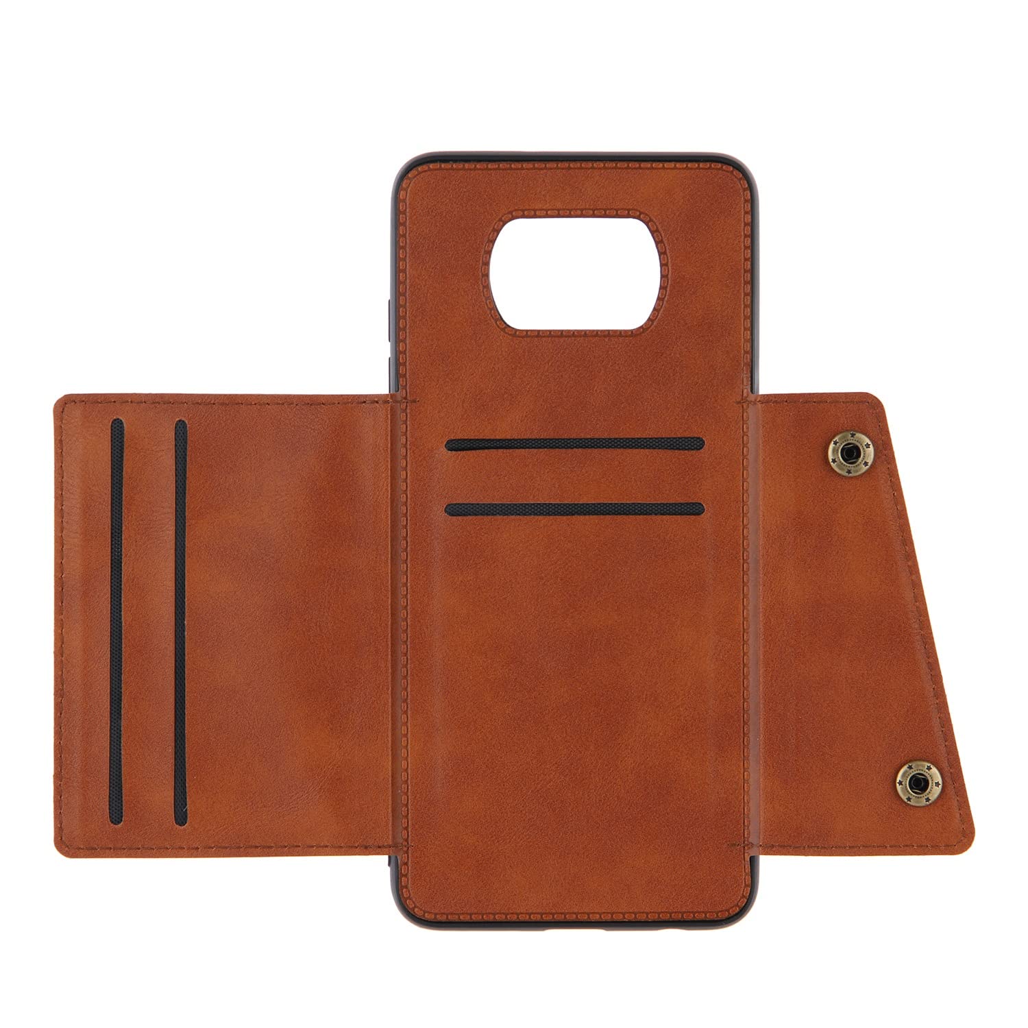 HualuBro Xiaomi Poco X3 NFC Case, Xiaomi Poco X3 Pro Case, Retro PU Cuero Magnético A Prueba De Golpes Soporte De Libro Soporte Flip Wallet Funda Con Tarjetero Para Xiaomi Poco