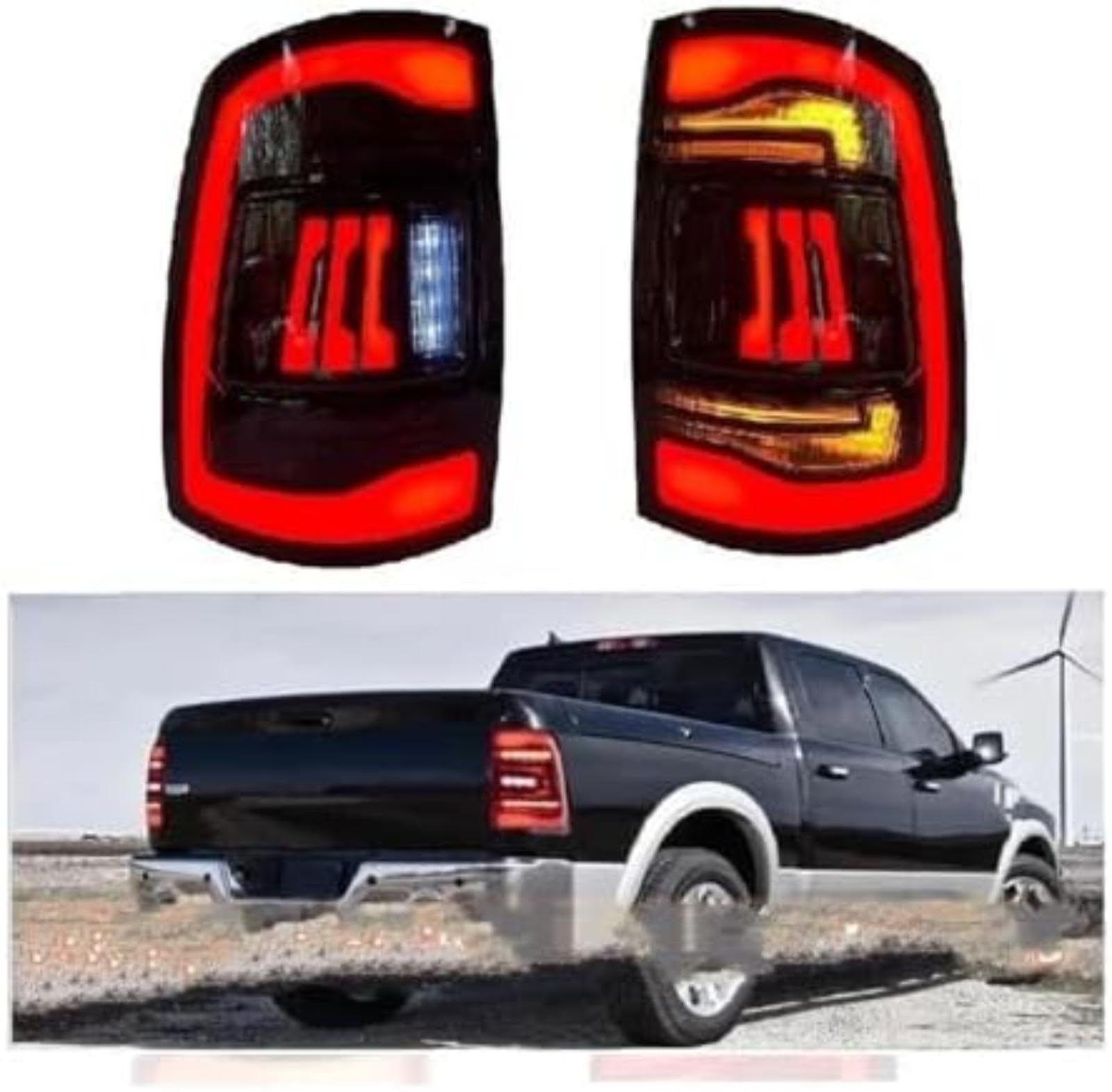 Dla DODGE, dla Ram 1500 2009-2019 Tylne lampy samochodowe Tylne światła Zespoły kierunkowskazów Lampka sygnalizacyjna lusterka bocznego (Type D White) Lampka (Type D White)