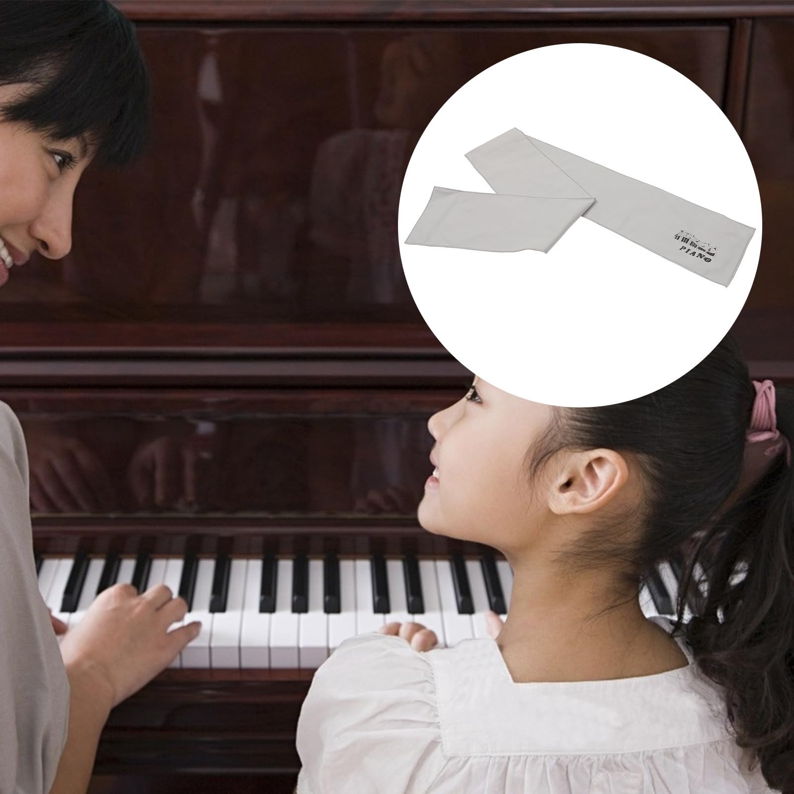 Mikikit Copritastiera Protezione Comoda per Pianoforte a 88 Tasti in Microfibra Lavabile, Copertura Antipolvere a Doppio Strato per Tastiera