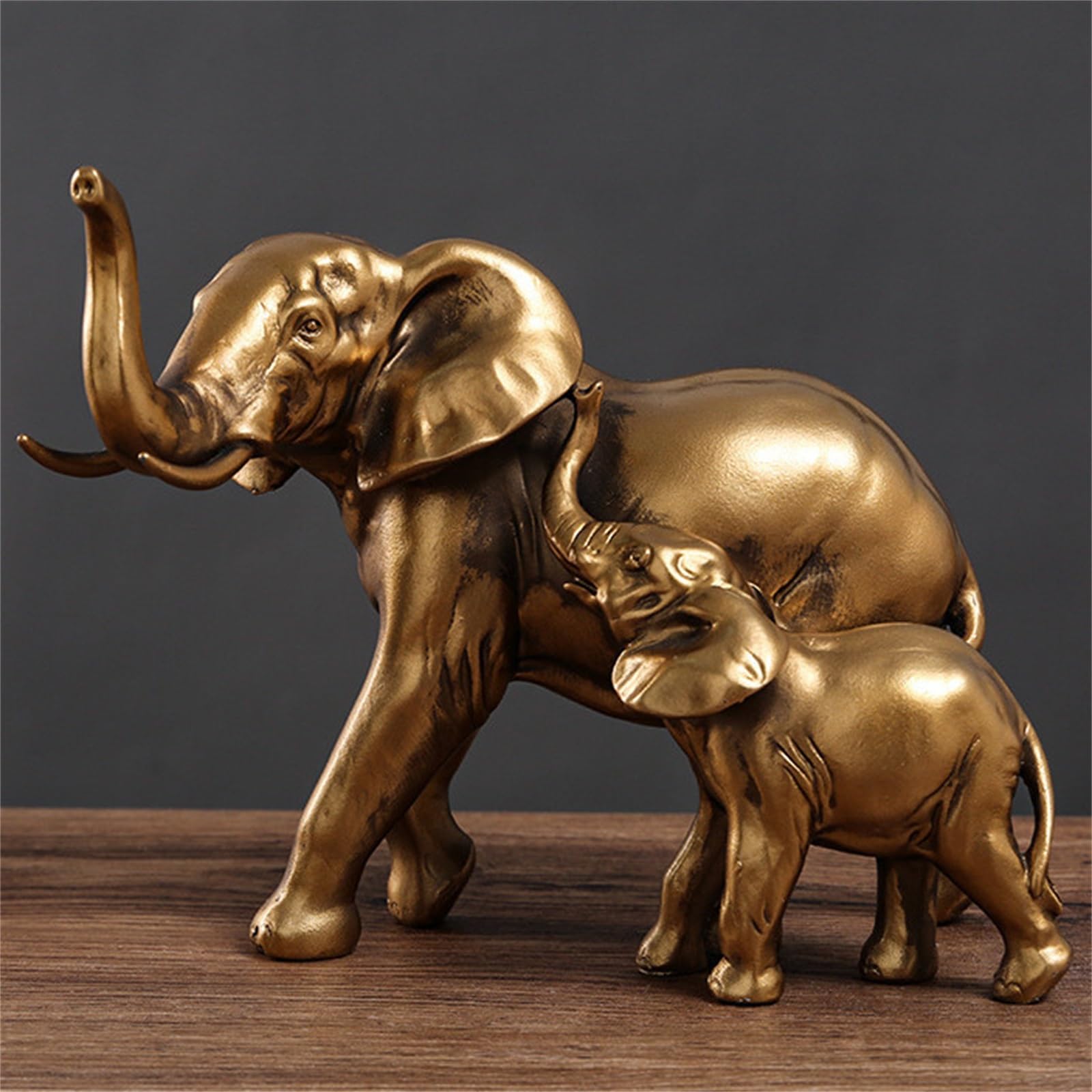 Amazon.co.jp: 置物 シンプルな樹脂クリエイティブ幸運を呼ぶ象の工芸