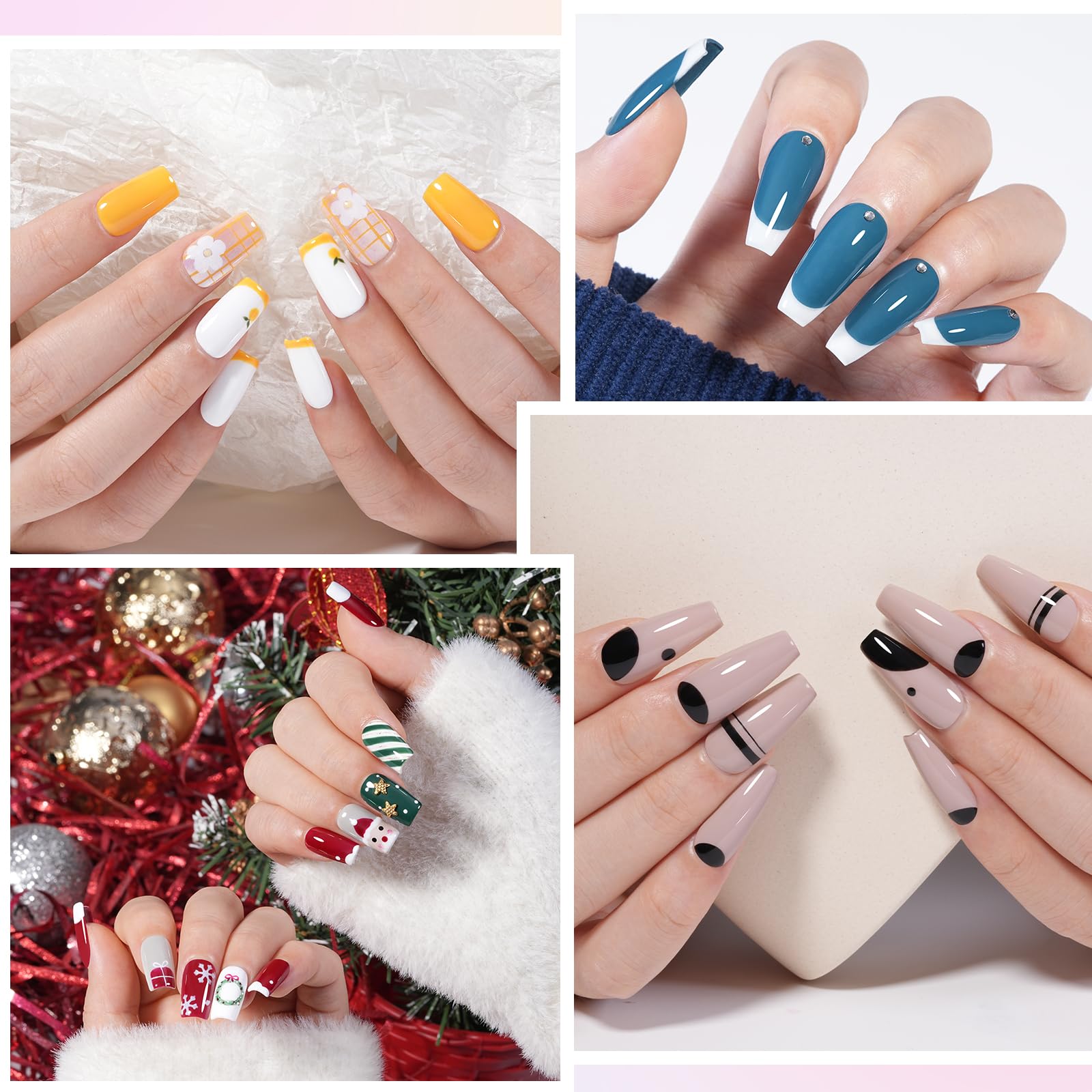 TOMICCA 40PCS UV Nagellack Set, 36 Farben Rot Braun Schwarz Blau Herbst & Winter Farben Gel Nagellack & 4PCS Base Top Coat Set mit Blooming Gel & Rund Nagel Display, für Nagelstudio & DIY Home