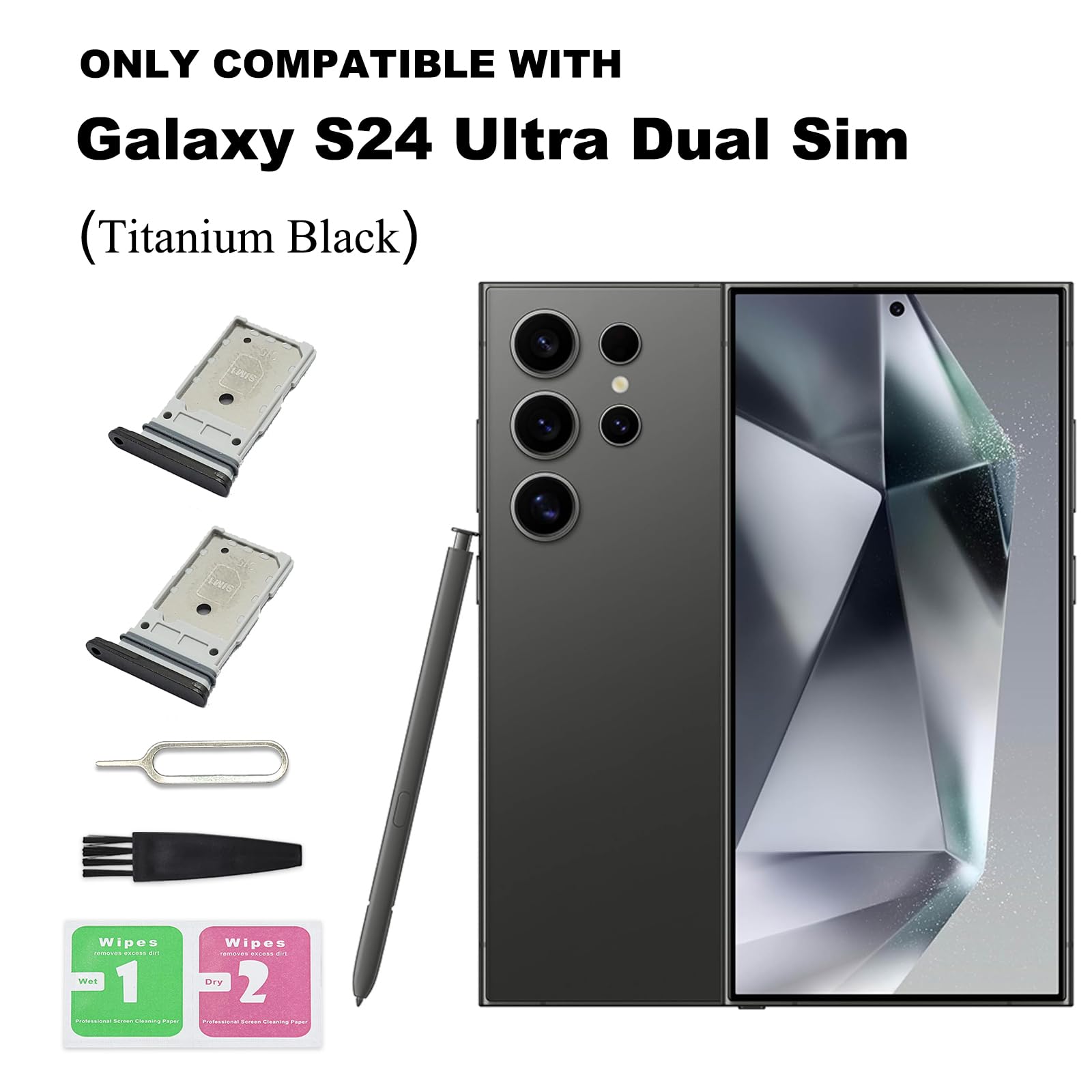 Amazon.com: 2 PCS for Galaxy S24 Ultra Dual SIM Card Tray
