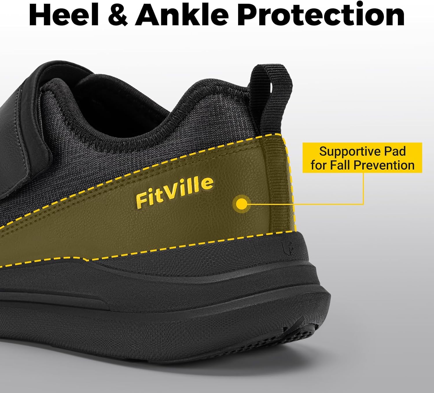 FitVille Diabetic Shoes for Men, Extra Wide & Adjustable Strap for Sensitive Feet, All-Day Comfort and Stability for Walking, Work & Daily Ease, EasyTop Pro V1 - Image 6