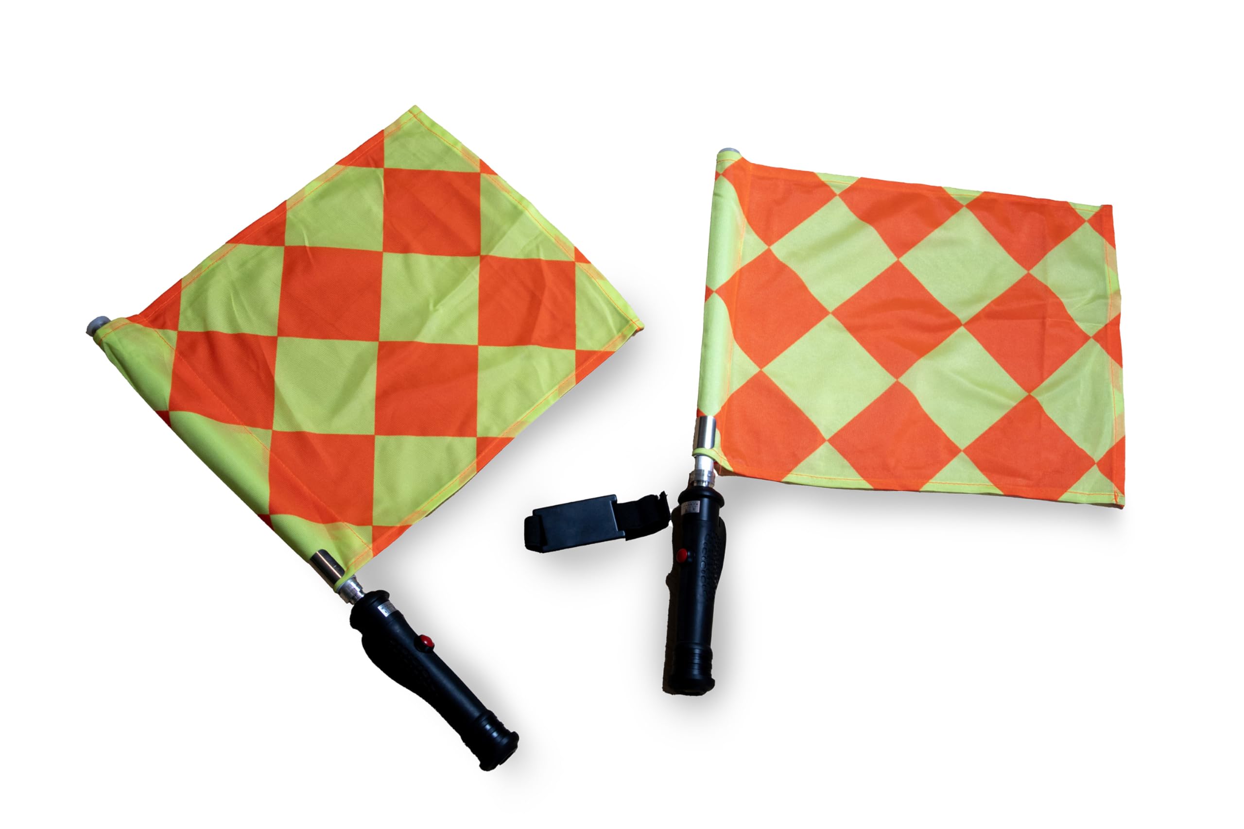Netsportique Lot de 2 Drapeaux électroniquede Touch - Fanions d’Arbitre Football - Parfait pour Les matchs de Foot Officiels et Les Tournois !
