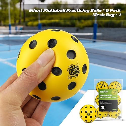 Miniatura 5 de Pelotas de pickleball silenciosas, paquete de 6 bolas de pickleball de espuma silenciosas para práctica de pickleball en interiores y exteriores,