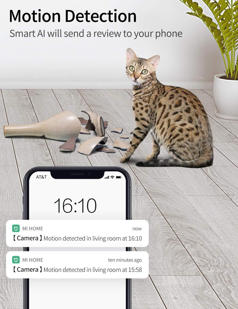 IMILAB camera with crying detection feature, showing a baby on a phone screen