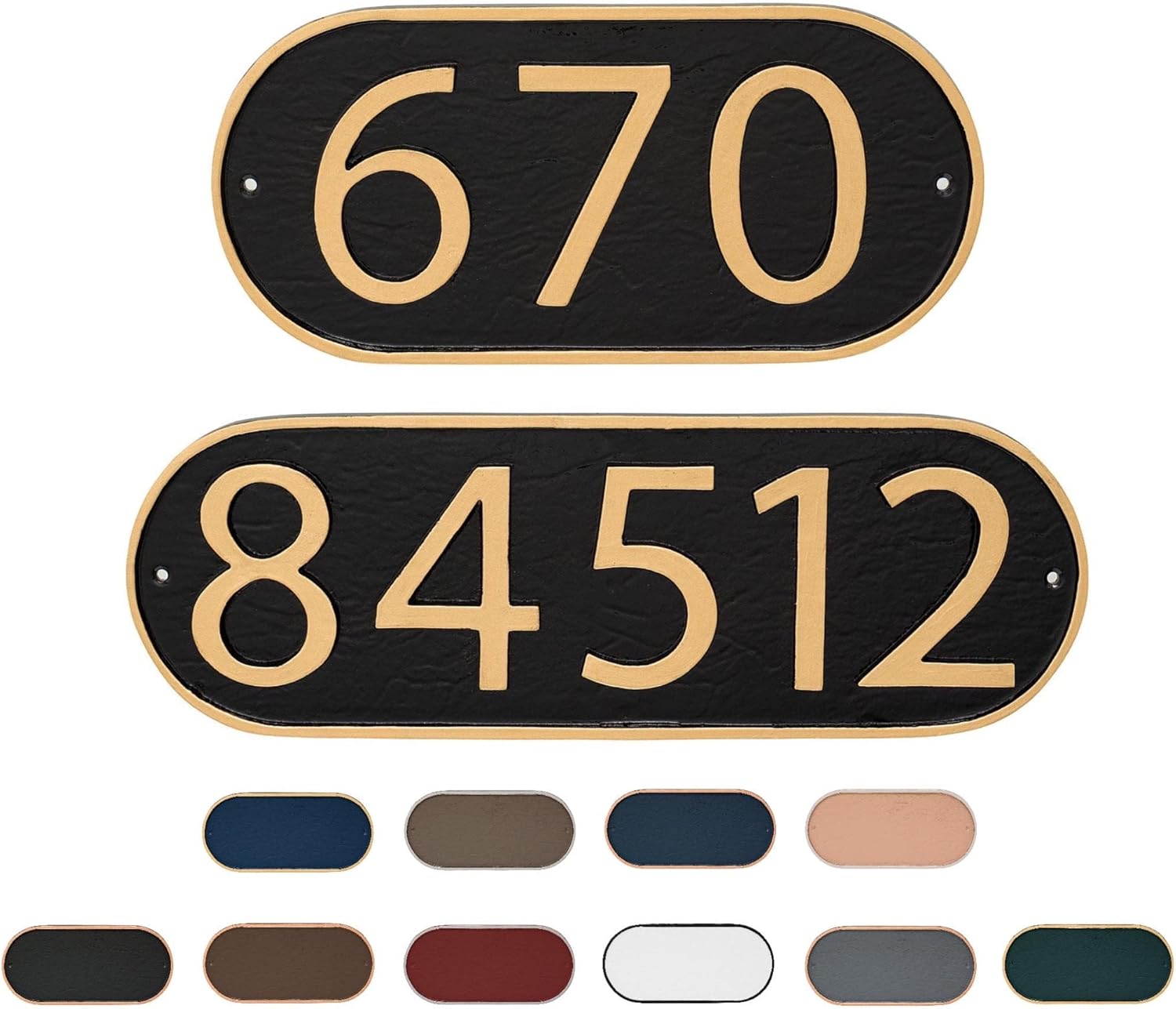 Montague Metal Products - House Number- Address Sign - Personalized Oblong Modern Economy Wall Plaque - Wall Mount Address Sign - Powder Coated Aluminum - More Colors to Choose From!