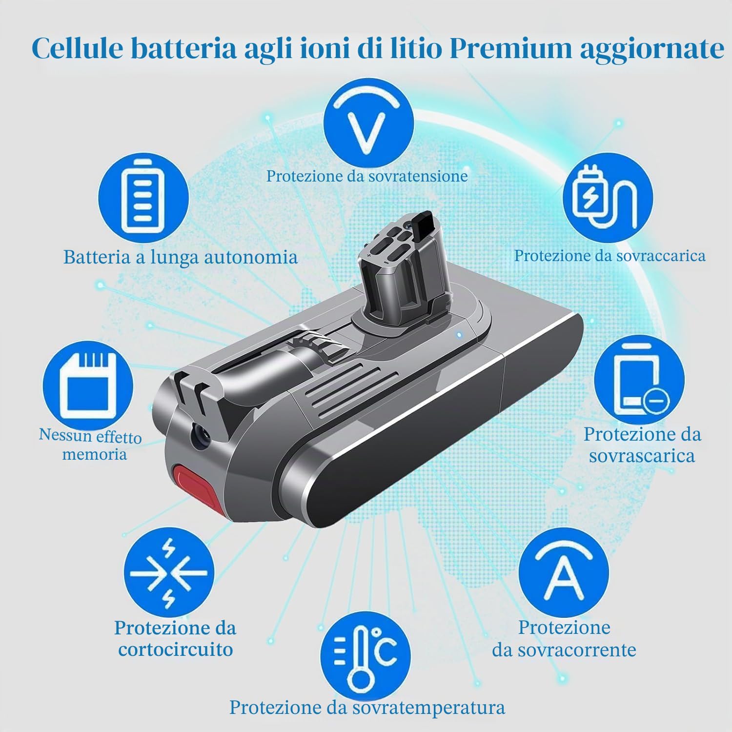 DTK Batteria per Dyson V11 Batteria V15 SV15 SV16 SV22 25,2V 3900mAh con Modalità di Installazione a Pulsante per Aspirapolvere Senza Fili Portatili (Non Adatta per SV14 con Fissaggio a Vite)