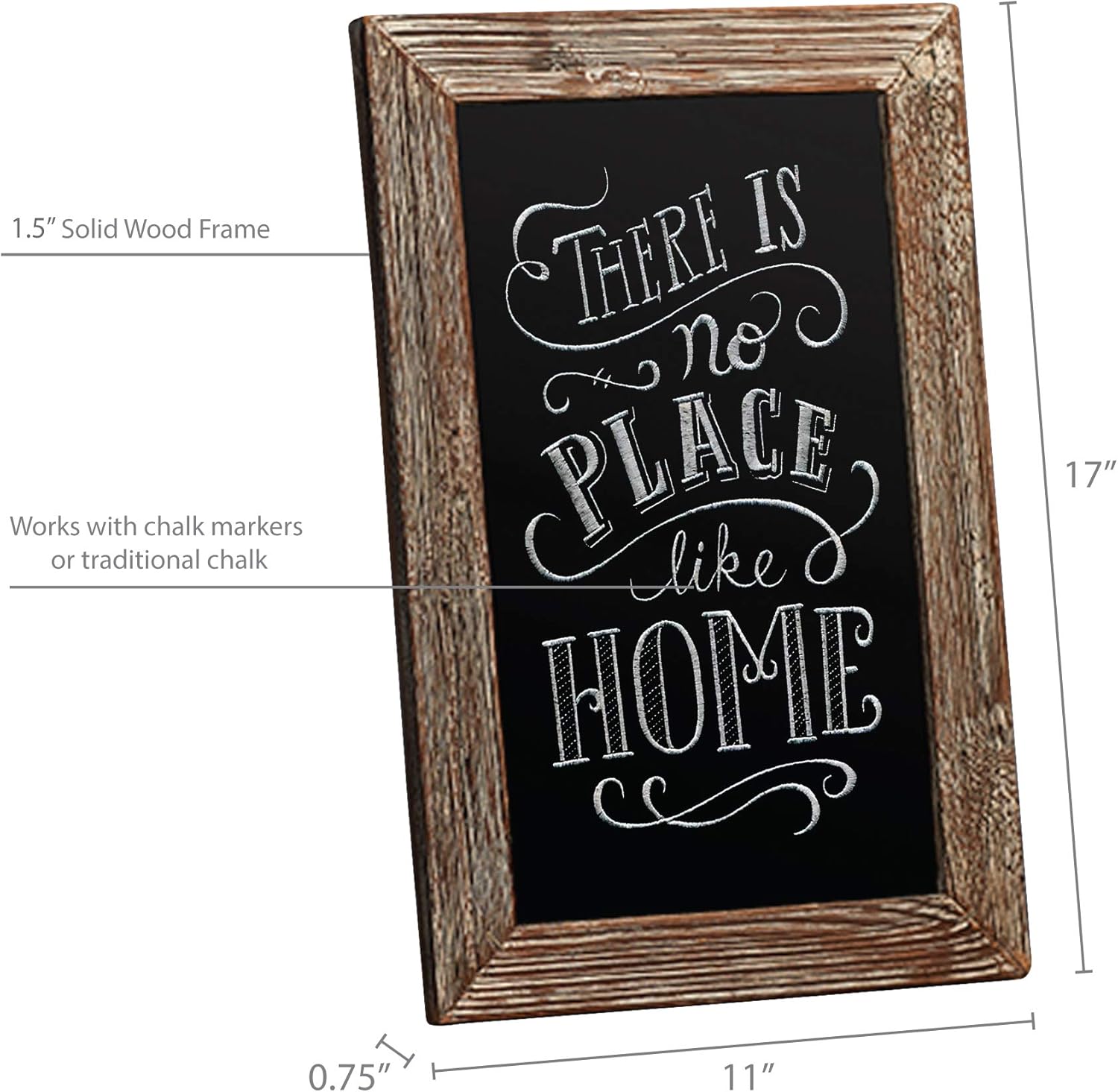 Barnyard Designs Rustic Distressed Brown Magnetic Framed Chalkboard Sign, Vintage Farmhouse Wall Hanging Display Board, Use with Liquid or Traditional Chalk, for Menu, Kitchen, or Wedding, 17” x 11” : Home & Kitchen