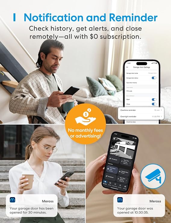 meross Smart Garage Door Opener Remote Work with HomeKit, Alexa and Google
