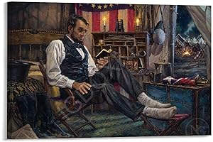 Abraham Lincoln Resting at Camp - Canvas Wall Art for Peace and Inspiration