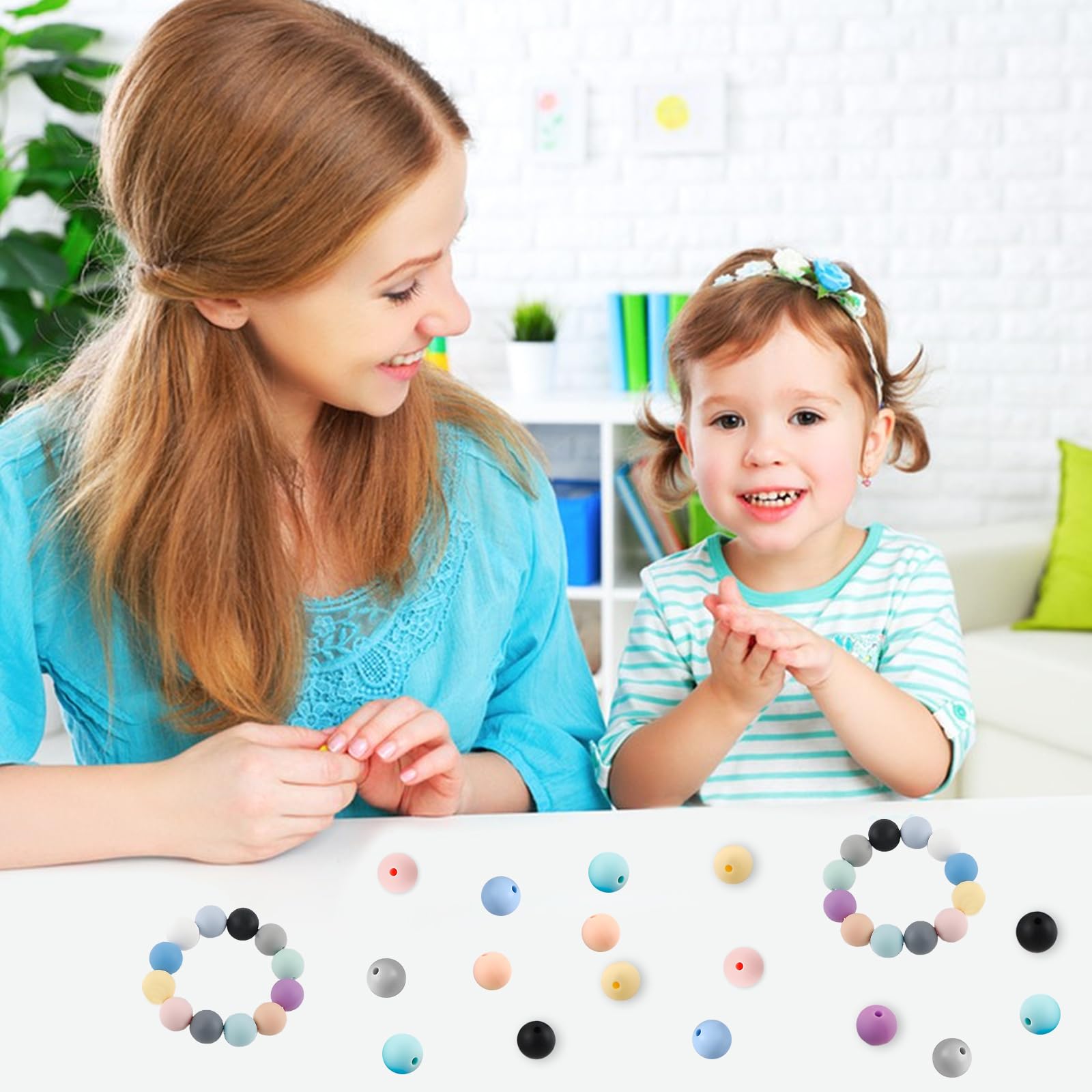 Perline Silicone Tonde 12mm Fai Da Te – 150 Pezzi Colori Misti Per Gioielli E Craft
