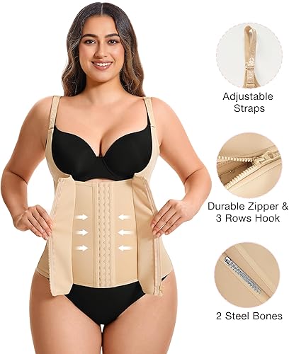 Miniatura 2 de Corsé Eleady para mujer, con altura hasta el busto, con ballenas de acero, modelador del cuerpo con tiras ajustables