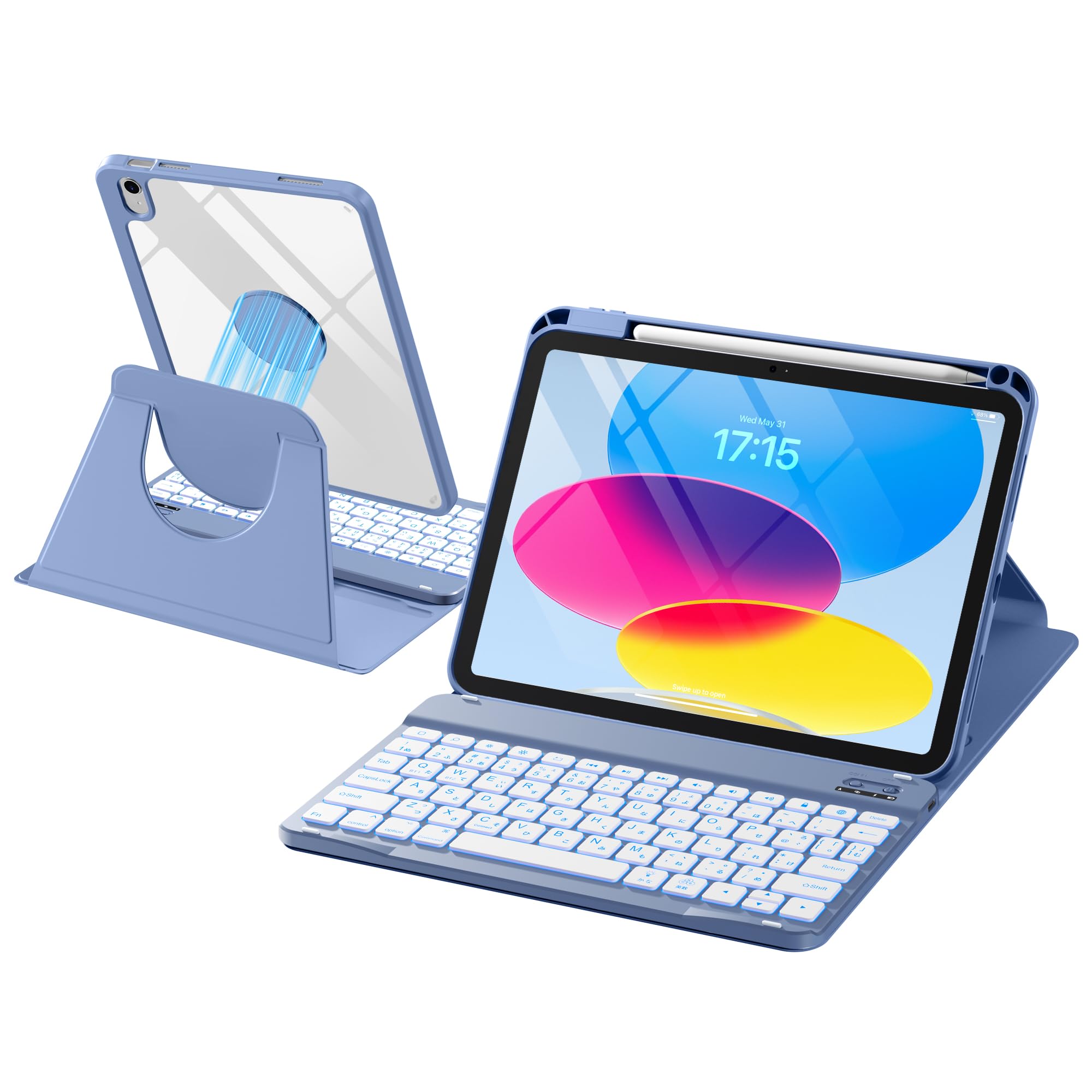 HETHOT iPad用 A16 第11世代/第10世代 キーボード付きケース…