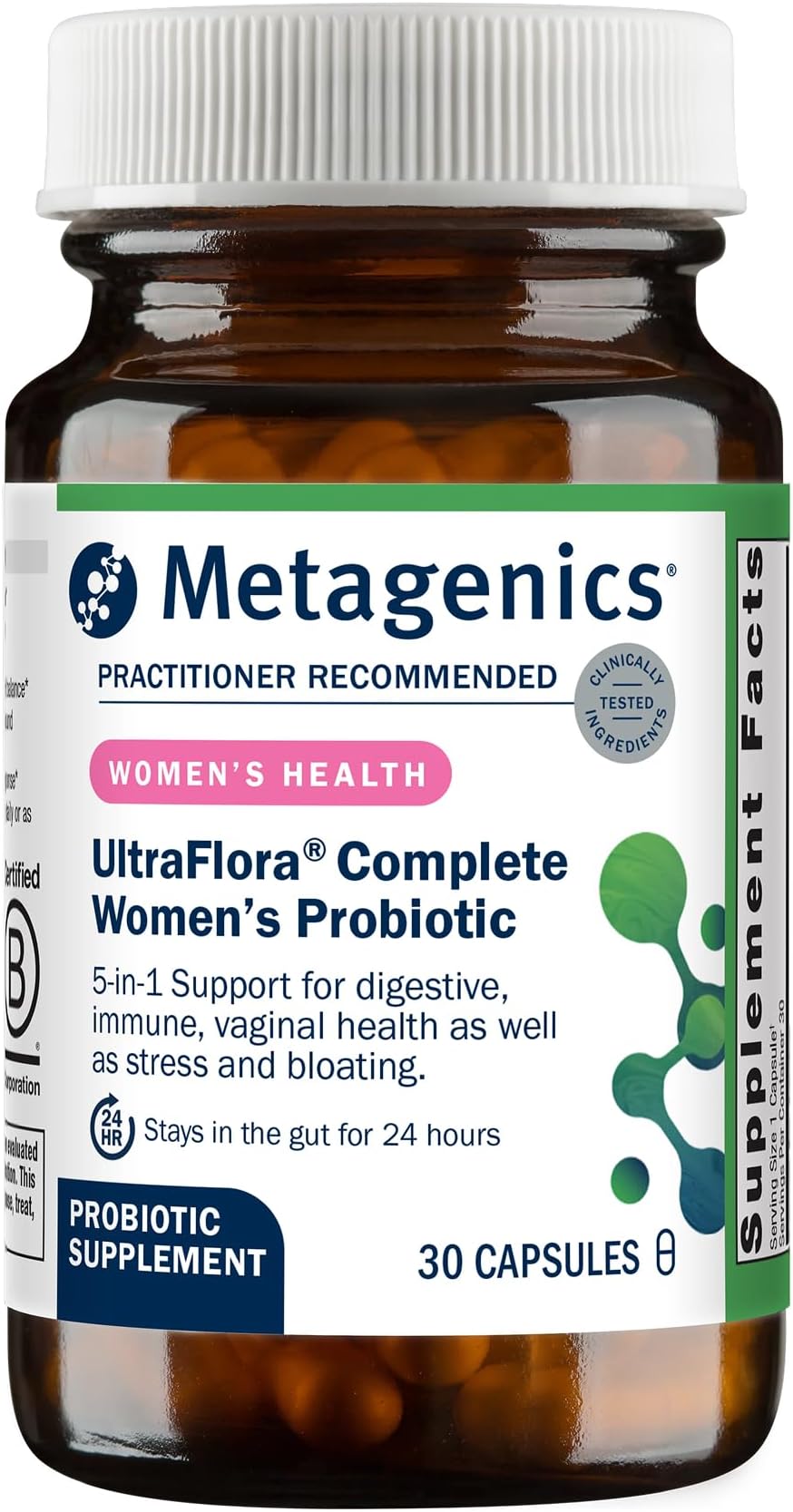 UltraFlora Complete Women's Probiotic - Shelf-Stable 5-in-1 Multi-Benefit Formula for Digestive, Immune, Vaginal, Urogenital & Microbiome Health* - 30 Capsules