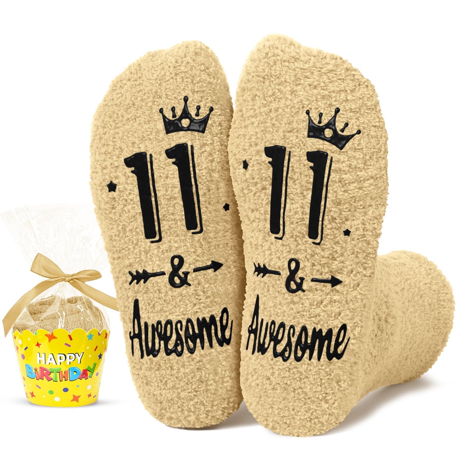 HAPPYPOP Birthday Gifts for Kids - Fuzzy Birthday Socks for Tween Boys Girls, Presents for 5-12 Year Old Kids