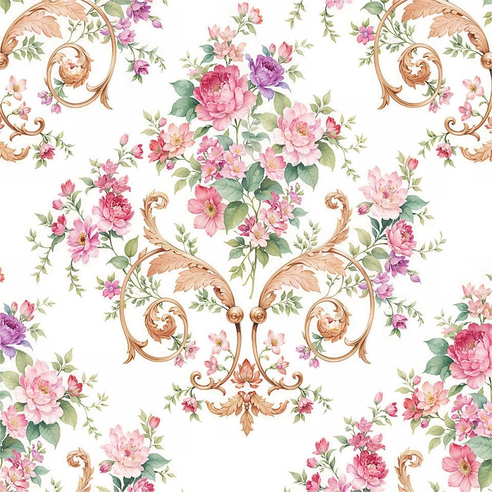 Papier peint autocollant rose fleur r0se deco murale sans trace locataire