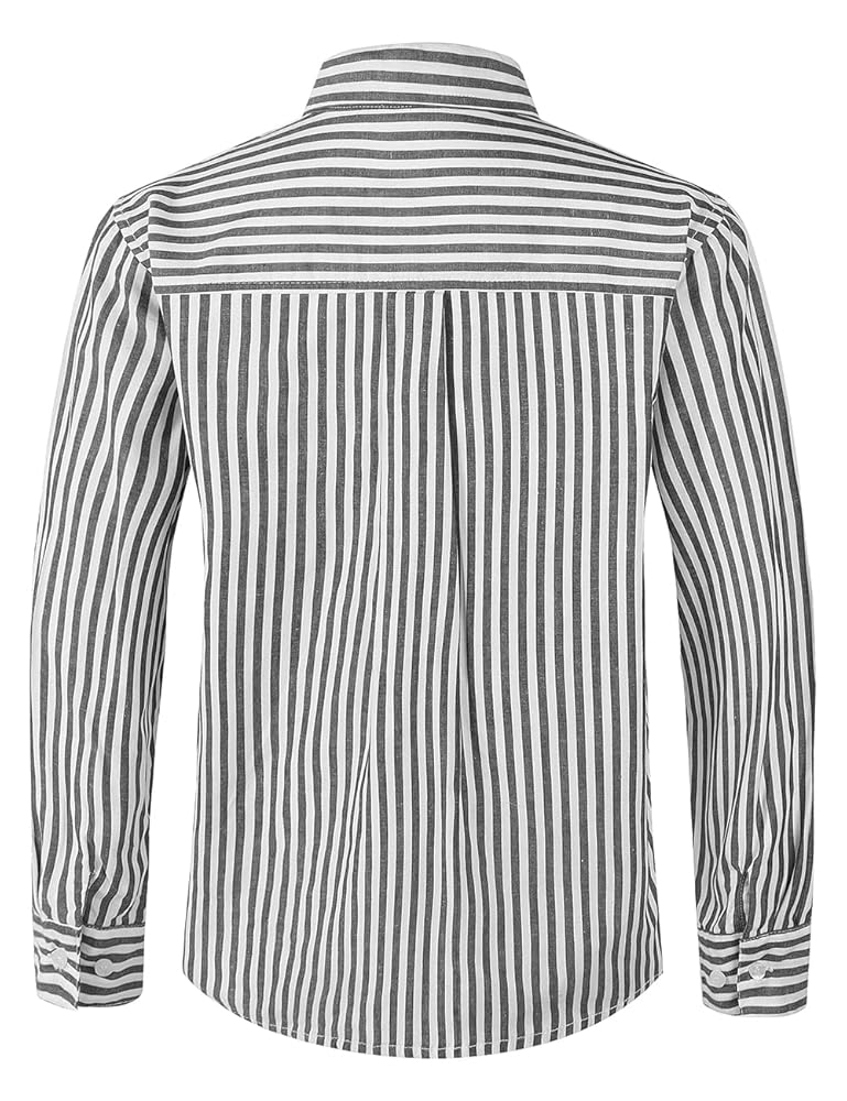 トップス The CLASIK COLLARLESS SHIRT STRIPE 46 The CLASIK COLLARLESS SHIRT STRIPE 46