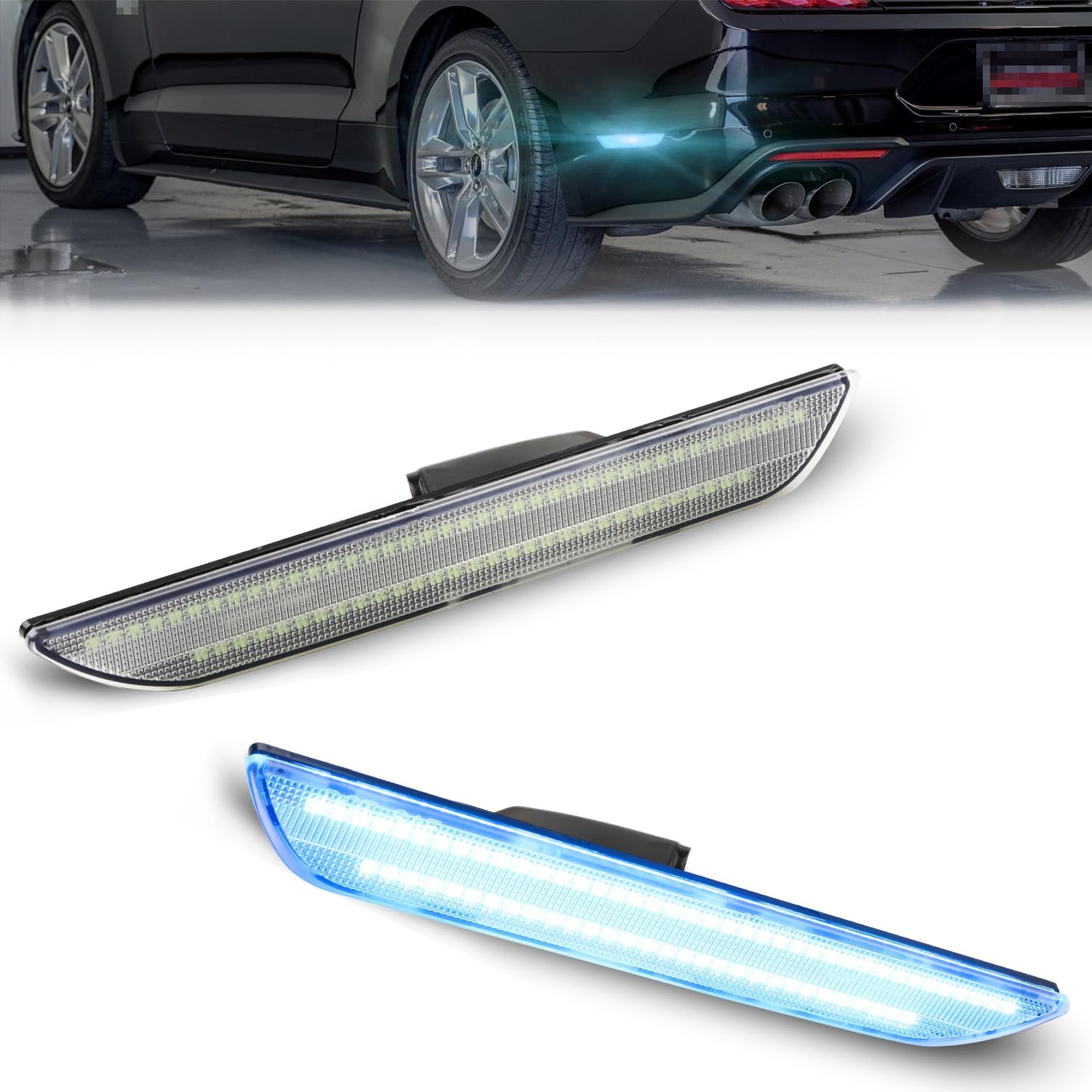 2 PCS LED Side Marker Lights Assembly for Honda Civic 2016-2021 10th Gen Sedan Coupe Hatchback, Sequential Front Side Indicator Fender Lamp, Amber Turn Signal White Position Lamp, Accessories